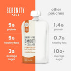 Serenity Kids Organic Pumpkin Spice Protein Smoothie Pouch - USDA Organic & Dairy Free - Toddler & Baby Food Pouches - 3.5 Oz, 12 Pack