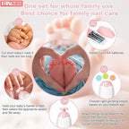 Baby Nail Trimmer Electric, FANSIDI Baby Nail File Infant Nail Clippers with 10 Grinding Pads 8 Sandpapers for Newborn Infant Toddler or Adults Toes Fingernails Care - AA Battery Operated (White/Pink)