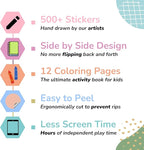 Together with You Sticker + Coloring Book (500+ Valentine's Stickers for Kids & 12 Coloring Pages) Side by Side Activity Book, Fun Road Trip Activity, Cute Craft for Boys & Girls Ages 2-4 4-8, 8-10