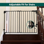 Babelio Easy to Remove & No Bottom Bar Baby Gate, 29-43", 36" H Extra Tall Hardware Mounted (Drill Needed)| Wide Walk-Thru| Auto-Close Safety Dog/Pet Gate for Stairs & Doorways (Black)