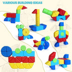 Assorted Shapes Magnetic Building Blocks, 1.65-Inch Large Magnetic Block Set for Toddlers Ages 4+, 24PCS Educational Construction Kit for Boys and Girls