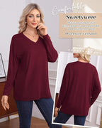 3 Pack Women's Oversize Nursing Shirts for Breastfeeding with Hidden Zippers Loose Fit Long Sleeve Maternity Tops