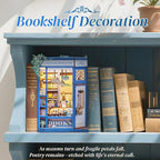 CUTEBEE Book Nook Kit - DIY Miniature House Dollhouse Kit for Adults and Teens, Booknook Tiny House Bookshelf Decor 3D Wooden Puzzle, Gifts for Family, Friends (Literature Bookstore)