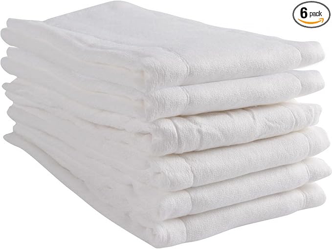 Prefold Cloth Diapers - Premium Cotton, Fasoar 3 Ply Environmental Friendly Baby Washable Diaper Covers for Babies to Toddlers Multi-Use (10-35 lbs) 6 Count