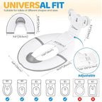 Orzbow Foldable Potty Training Seat, Toddler Toilet Seat for Travel with Suction Cups for Adult Toilets | Firmly Adhere and Adjustable Length | Non-Slip with Splash Guard, Easy to Clean, White