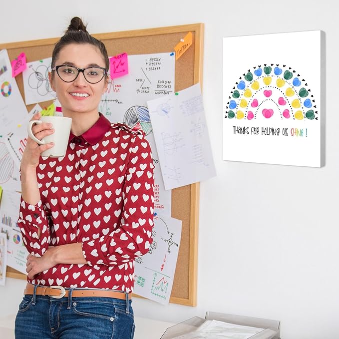 SHLINCO Teachers' Day Thank You Set, Suitable for Kindergarten, Primary and Middle School Classroom Souvenirs, Fingerprint Art Canvas DIY, Year-End Gifts for Class Teachers