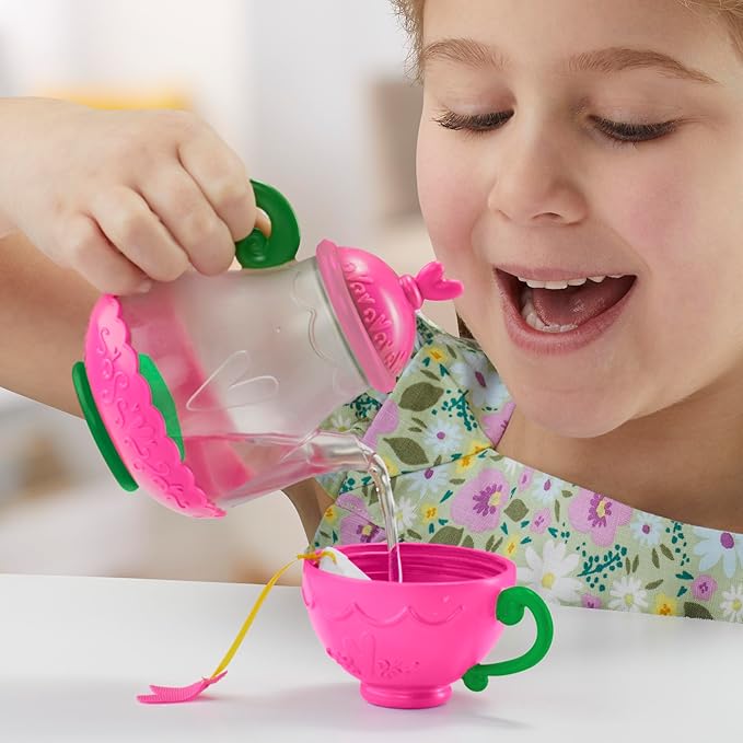 Baby Alive Bubbly Tea Party Berry Boo Doll with Teapot Accessories, Black Hair, 11 Inches, Toys for 3 Year Old Girls and Boys & Up