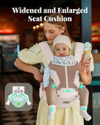 Baby Carrier Newborn to Toddler, 6-in-1 Baby Carrier, Adjustable Detachable Infant Baby Hip Seat Carrier for 7-50lbs