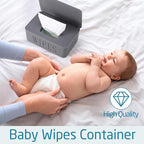 3 Pack Baby Wipes Dispenser Holder Wipe Container for Bathroom with Lid Toilet Tissue Paper Storage Refillable Box for Home Office Cars(Small,Black, White, Gray)