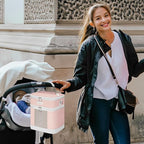 Mancro Breast Milk Cooler Travel Bag with Ice Pack, Double Layer Baby Bottle Cooler Bag Fits 6 Bottles Up to 9 Ounces,Insulated Bottle Bags for Daycare & Travel,Pink