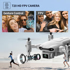 4DV9 Mini Drone with 1080P HD Camera for Kids FPV Live Video RC Quadcopter for Adults Beginners Toys Gifts,Altitude Hold, Waypoints Functions,One Key Start,3D Flips,3 Batteries,Gray