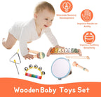 Baby Musical Instruments Set-Montessori Wooden 36 Month Old Baby Musical Toys ,3 4 5 Year Old Baby Girls Boys Birthday Gifts