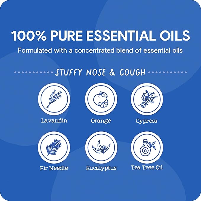 Oilogic Baby Stuffy Nose & Cough Power Bundle with Vapor Bath Relief & Epsom Salt Soak - Baby Bath Essentials - Made with Blended Essential Oils