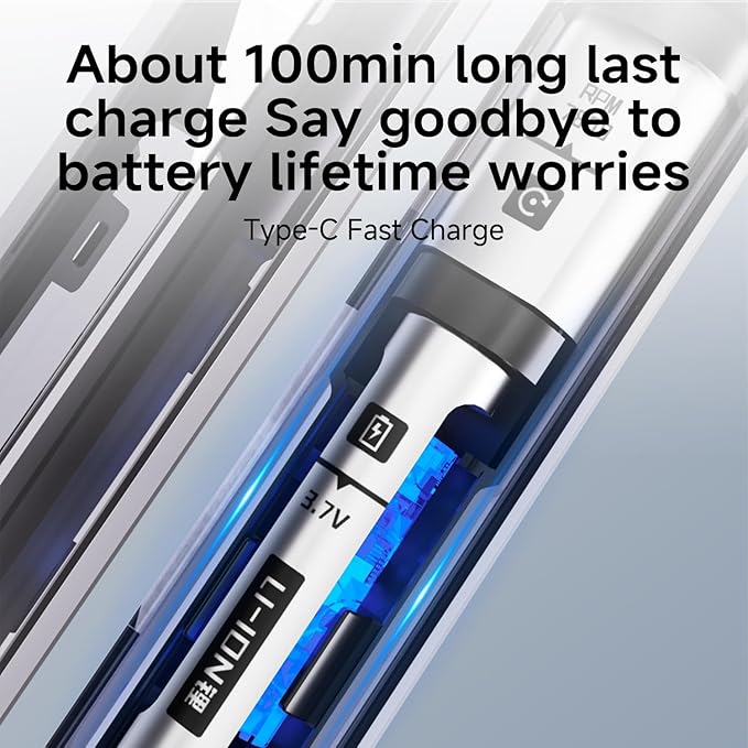 Nose Ear Trimmer Clipper R Angle Round Fast Charge Type-c Port Painless Hair Trimmer for Men Women,Touch Control Available Wet Hands with IPX7 Waterproof,Dual Edge Blades for Easy Cleaning Grey