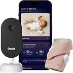 Owlet Dream Duo – FDA-Cleared Smart Baby Monitor with Sock & HD Video Cam 2K HD Video, Cry & Motion Alerts, Temp Monitoring