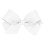 Wee Ones Baby Girls' Mini Classic Grosgrain Hair Bow on a WeeStay Clip w/Plain Wrap Center - White,One Size