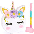 WERNNSAI Unicorn Piñata - Unicorn Party Supplies Piñata with Stick and Blindfold for Girls Kids Birthday Party Game Anniversary Classroom Activities Unicorn Them Party Decorations(15.7'' x 12.2'')