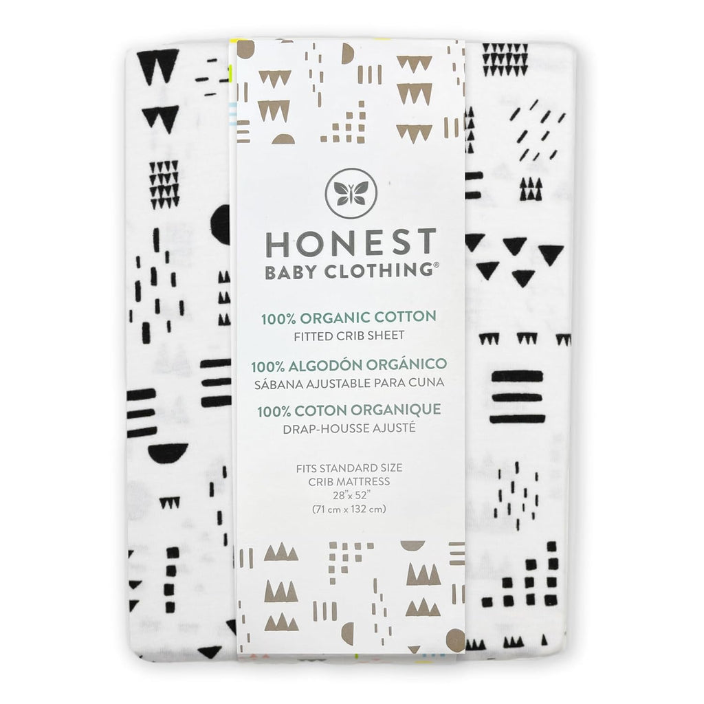 HonestBaby unisex-baby Fitted Crib Sheets Set Standard Mattress, 100% Organic Cotton Baby Boys, Girls, Neutral, 1 Pack - Blue Ticking Stripe, One Size