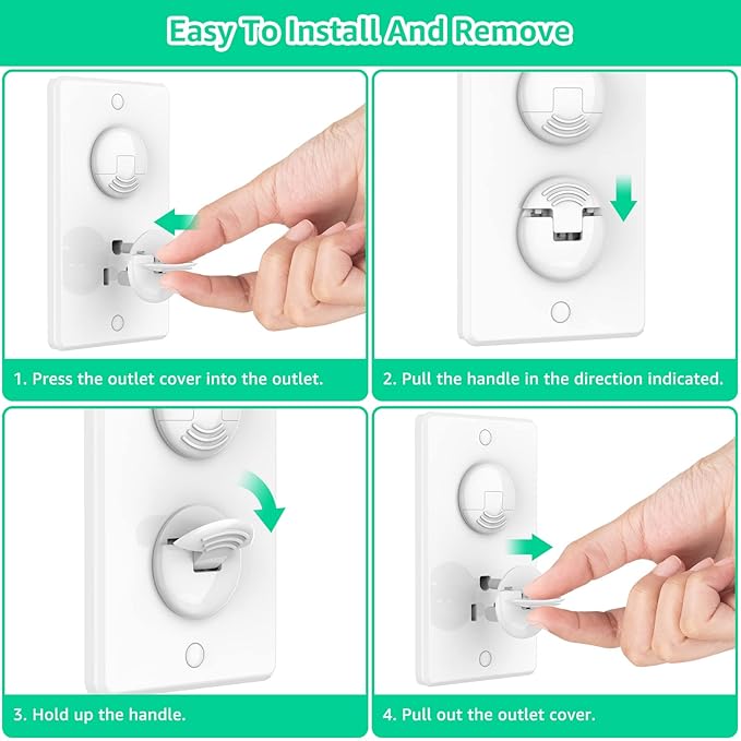 Outlet Covers Baby Proofing with Hidden Handle (32 Pack) Child Proof Outlet Plug Covers 3-Prong Baby Proofing Electrical Outlet Cover Safety Power Outlet Protector Child Socket Cap