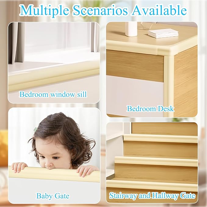 Baby Proofing Edge Corner Protector,1Roll L-Shape Soft Cabinet Door Bumper Corner Strip,4 Furniture Safety Bumper Corner Guards,Wall Protector,Self Adhesive,for Nursery,Kitchen,Fireplace,Table
