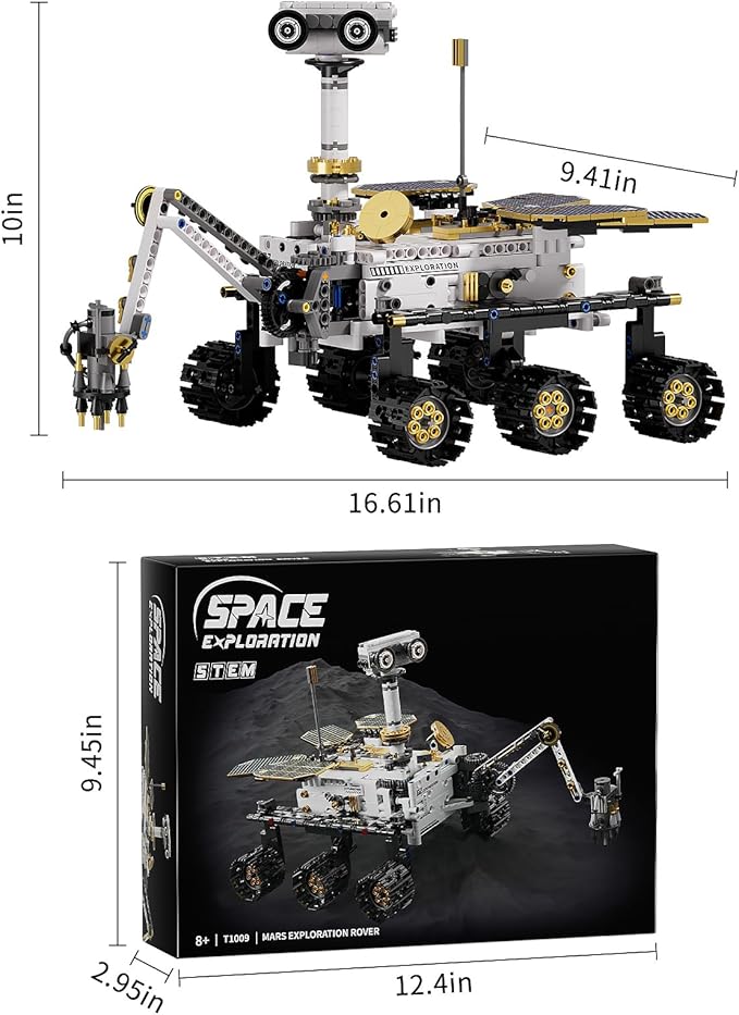 Remote & APP Controlled Mars Rover, STEM Building Set for Boys Ages 8-14, Space Toys for Kids Ages 8-12, Science Gift for Boys & Girls (1007 PCS)