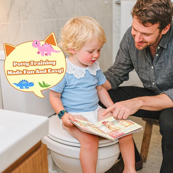 Toddler Potty Training Set – Potty Training Watch with Musical/Vibration Alerts, Fun Board Book, Progress Chart & Reward Stickers – Interactive Toilet Learning Kit for Boys and Girls Ages 2-6
