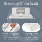 Foundations Ultra Horizontal Wall Mounted Baby Diaper Changing Station, Oversized Changing Surface, Plastic with Stainless Steel Hinge - White Granite (200-EH-03)