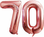 GOER Number 70 Balloons for 70th Birthday Party Decorations,42 Inch Jumbo Foil Helium Balloons for 70th Anniversary (Rose Gold)