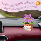 Handmade Grateful Crochet Purple Lily Flower Doll with Appreciation Card – Thank You Gift for Women, Friends, Coworkers, Teachers, Nurses for Her Birthday, Mother’s Day, Christmas.