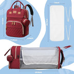 Diaper Bag Backpack, Large Diaper Bag with Changing Station, Baby Bag, New Mom Gifts, Lightweight Waterproof Unisex Diaper Bag with Insulated Pockets and USB Charging Port, Red