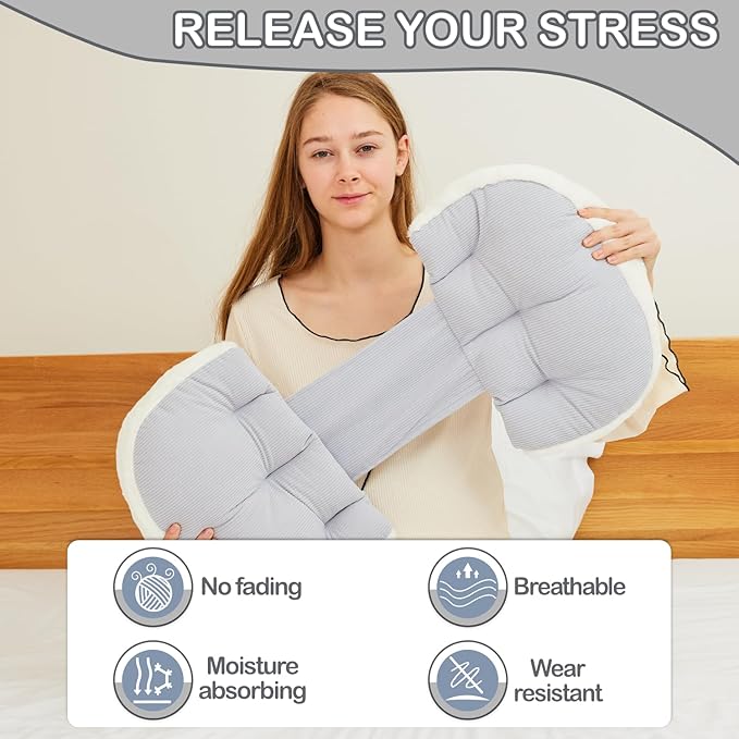 Pregnancy Pillow for Pregnant Women Sleeping,Pillow Maternity Pillow Support for Back, Legs, Belly, HIPS,Grey