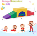 ‌Soft Climbing Toys for Toddlers, 7-Piece Baby Soft Foam Climbing Blocks, PU Leather Gym Climb and Crawl Activity Play Set, Indoor Climbing Toys for Kids and Children, Classic