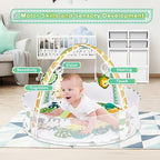 Baby Play Mat, 4-in-1 Baby Play Gym Tummy Time Mat with Ball Pit and 5 Detachable Toys for Newborn to Develop Sensory Exploration and Motor Skill 0-6-12 Months