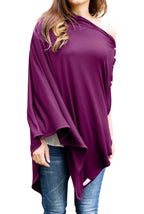 Byrd & Blume Maternity Nursing Cover Breathable Lightweight Breastfeeding Cover Wrap Shawl Scarf Poncho Full 360 (Aubergine, One size)