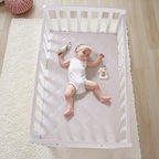 Baby Bassinets Bedside Sleeper - Portable Pine Wood Bedside Bassinet with Mattress,3 Heights Small Mini Crib,Baby Crib for Newborns,White