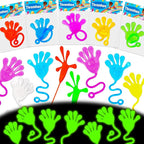 Thremhoo 40Pcs Glow in the Dark Sticky Hands Kids Party Favor Supplies Goodie Bag Stuffer Pinata Return Gift Stretchy Class Prize Carnival Sensory Goody Party Pinata Filler Treasure Box Bulk Toy