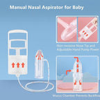 Nasal Aspirator for Baby, Baby Nose Sucker, Booger Sucker with Hand Pump and Non-Invasive Tip to Clear Clogged Passages and Boogers (Translucent White, Standard)