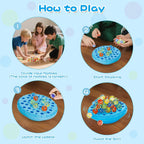 Marble Balance Game - 50 Colorful Marbles with Built-in Storage, Fun Family Challenge for 1-4 Players, Educational Toy for Kids & Adults, Perfect for Parties, Travel & Birthday Gifts (Blue)