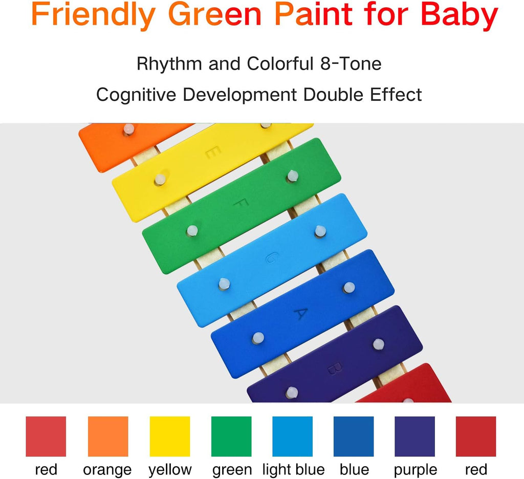 MUSICUBE Xylophone for Kids Wooden Xylophone with Mallets Orff Music Instrument for Educational Preschool Learning Baby Percussion Kit Professional Tuning Gift Choice for Children