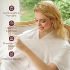 Momcozy Ultra-Light Nursing Cover for Breastfeeding, Soft Breathable Tencel™ Lyocell Fabric, Multi-Use Feeding Shawl, Newborn Essentials Must Haves(White)