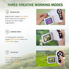 1000X Handheld Microscope for Kids, 4K 2.0" Screen Mini Pocket Microscope with 6 Adjustable LED Lights, Edu Science Birthday Gifts for Kids Ages 8-12, 32G SD Card Included