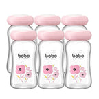 YOHKOH Glass Breast Milk Storage Bottles - 100% Leak-Proof, BPA-Free Breastmilk Storage Containers, Freezer & Dishwasher Safe, Ideal for Nursing Mothers (Red, 5.4oz (Pack of 6))