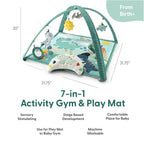 The Peanutshell Unisex Baby Play Gym & 7-in-1 Play Mat - Playmat Baby Toys 0-6, 6-12 Months Tummy Time Mat with Hanging Toys, Soft Padded Mat for Newborns, Infants - Dino