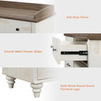 WAMPAT 2 Pack Kids Dresser with 12 Drawers, 2-in-1 Baby Dresser for Bedroom & Kids Room, Rustic Chests & Dressers Wooden Closet Organizer for Children’s Bedroom, Antique White