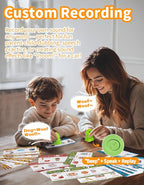 Interactive Dinosaur Talking Pen for Kids – Montessori Reading Toy with Phonics Flash Cards for Toddlers Ages 1-6, Speech Therapy & Autism Sensory Gift (Green, Phonics)