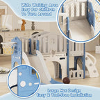 XJD 9 in 1 Toddler Slide Set, Kids Slide for Toddlers Age 1+, Toddler Climber Slide PlaySet with Basketball Hoop and Ball,Outdoor Indoor Playground for Toddlers 1-3 (Blue)