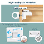 Inaya Magnetic Cabinet Locks Baby Proofing, 12 Locks & 2 Keys, Child Proof Magnet Locks for Cabinet Drawers with Invisible Design, 3M Adhesive for Easy Installation - No Drill & Tools Needed