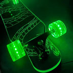 Clear Longboard Skateboard - Transparent Acrylic Long Boards with Light-Up LED Wheels for Smooth Rides - Ride The Streets in Style with Longboard Built for Beginners & Pros Alike