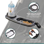 Snack Tray Fits for UPPAbaby Vista V2, Vista, Cruz, Cruz V2, RumbleSeat, RumbleSeat V2, Snack Tray with Cup Holder, Dishwasher Safe, Quick Attachment, Folds with Stroller, Stroller Accessories