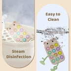 Baby High Chair Suction Toys Teething Chew - Baby Teething Toys Silicone Teethers Table Toys, Food Grade Silicon for 6 12 18 Months (RPinkBeige)